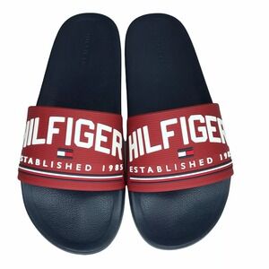 Tommy Hilfiger Eldin Mens Slide Sandal Size 13 Red-Navy Blue Lightweight Comfort